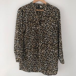Divided by H+M Button down Leopard shirt - Size 10